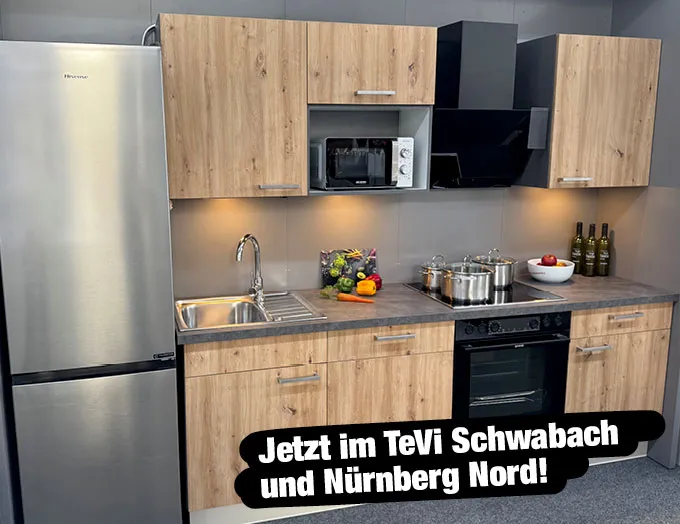 Modulkueche_TeVi_Schwabach_Nuernberg_Nord_Ausstellung Günstige hochwertige Modulküchen und individuelle Fachberatung jetzt neu in deinem TeVi Markt in Schwabach und Nürnberg Nord